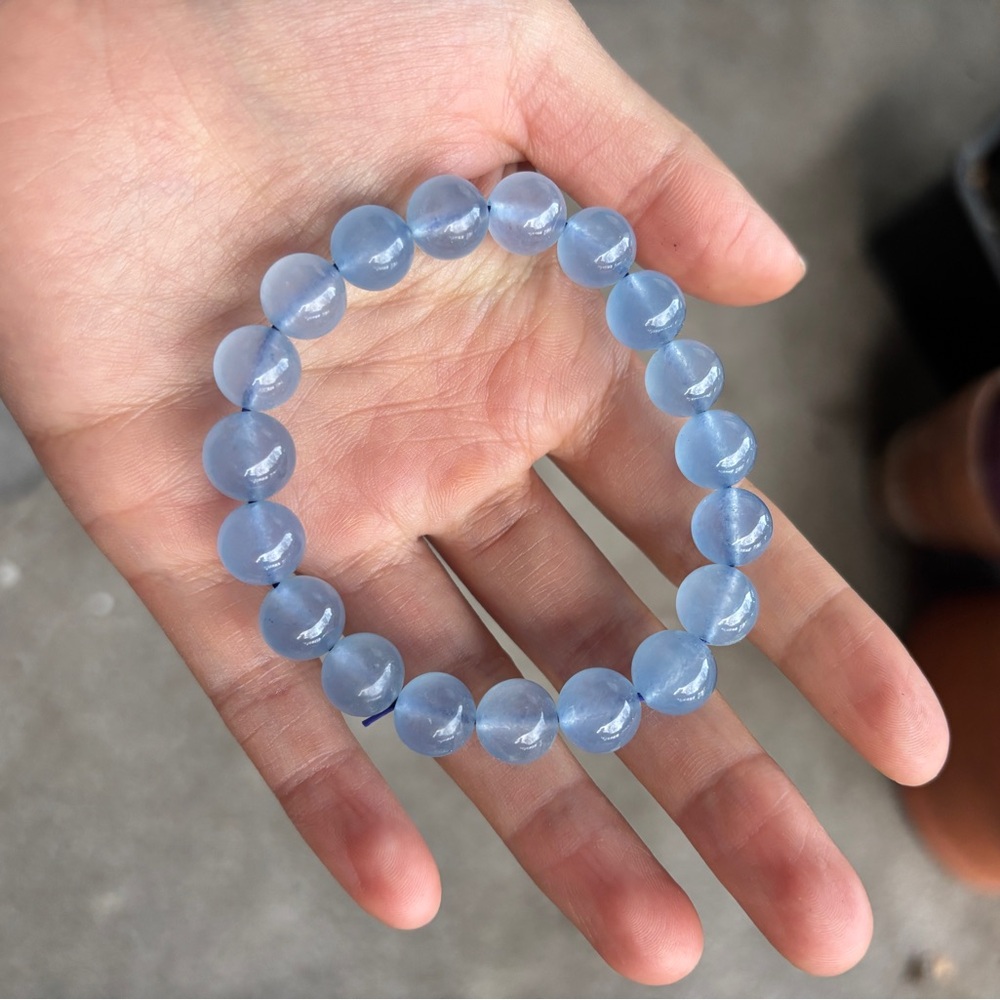 Blue Celestine Crystal Beads Bracelet
